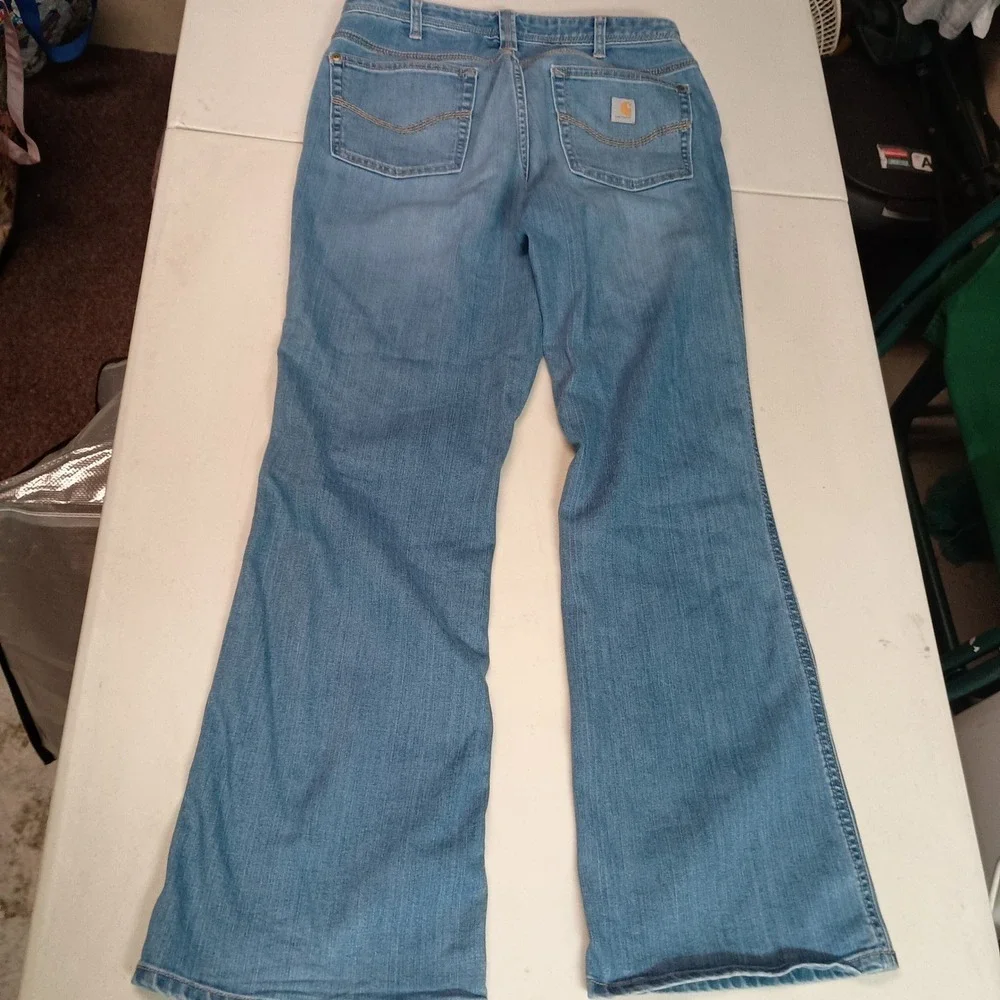 Carhartt Men Original Fit Bootcut Jeans Light Wash Denim‎ Size 10 Regular